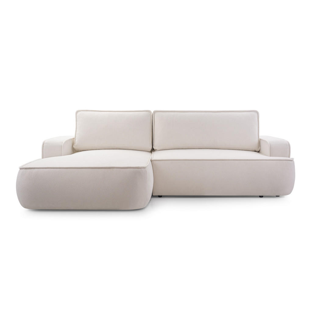Thumbnail - Luxkor24 Ecksofa, Beige, Textil, 4-Sitzer, L-Form, Ottomane rechts,L-Form, 260x168 cm, Wohnzimmer, Sofas & Couches, Wohn...