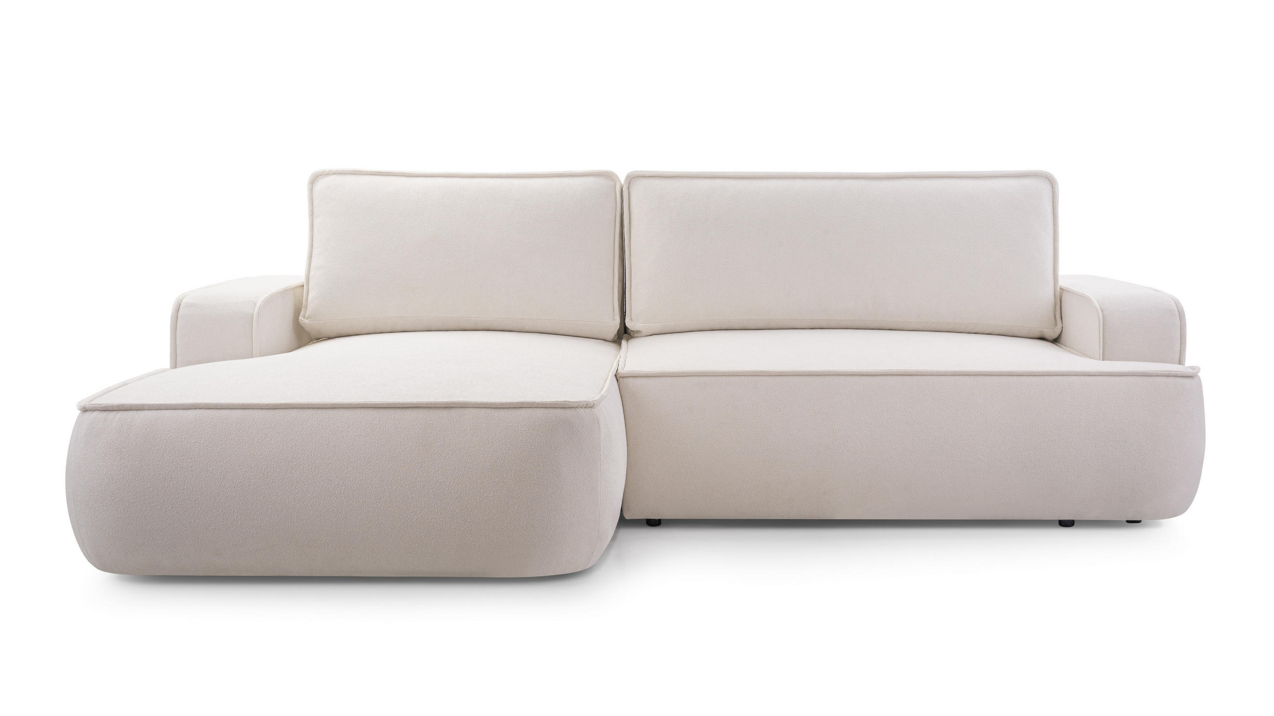 Thumbnail - Luxkor24 Ecksofa, Schwarz, Textil, 4-Sitzer, L-Form, Ottomane rechts,L-Form, 260x168 cm, Wohnzimmer, Sofas & Couches, Wo...