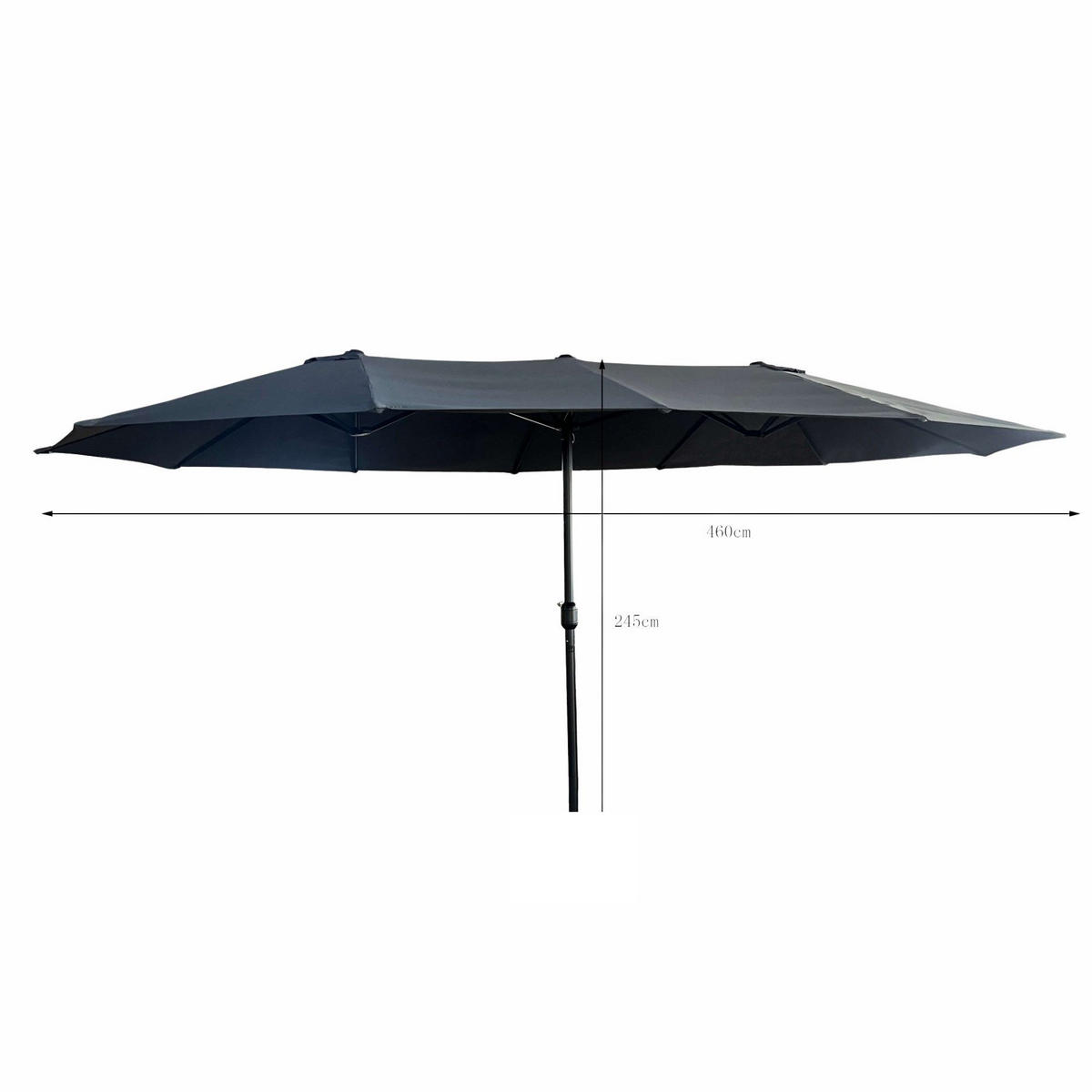 SONNENSCHRIM Grau 245/460 cm - Schwarz/Grau, Metall (460/270cm) - Akord