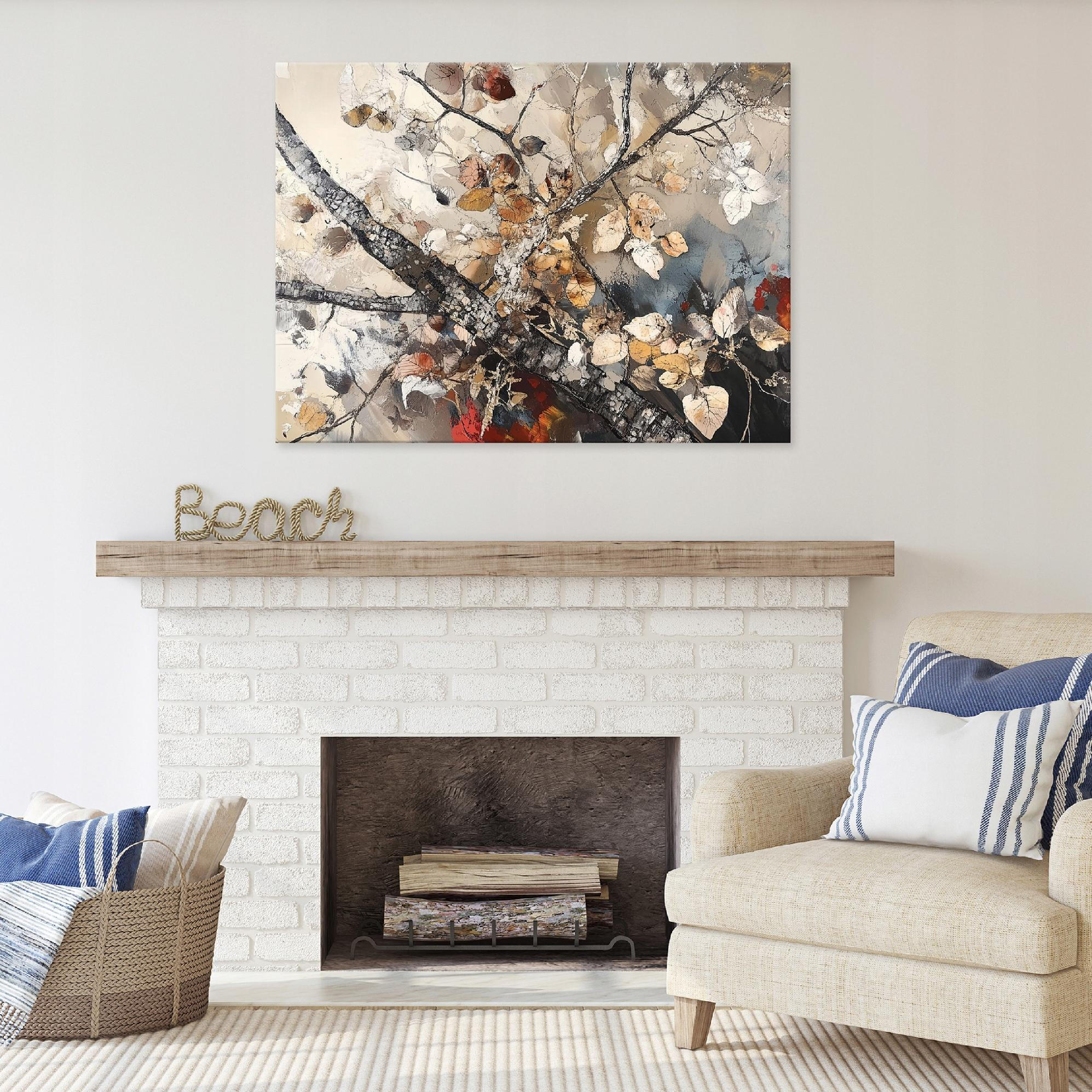 LEINWANDBILD Abstrakt Baum Modern Wohnzimmer 120x80 - Multicolor, Holzwerkstoff (120/80cm) - Wallarena
