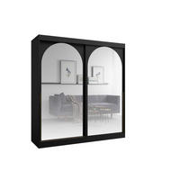 SCHIEBETÜRENSCHRANK MOSSA 200 / 215 / 65 cm in Schwarz / Gold - Goldfarben/Schwarz, Holzwerkstoff (200/215/65cm) - Deine Möbel 24