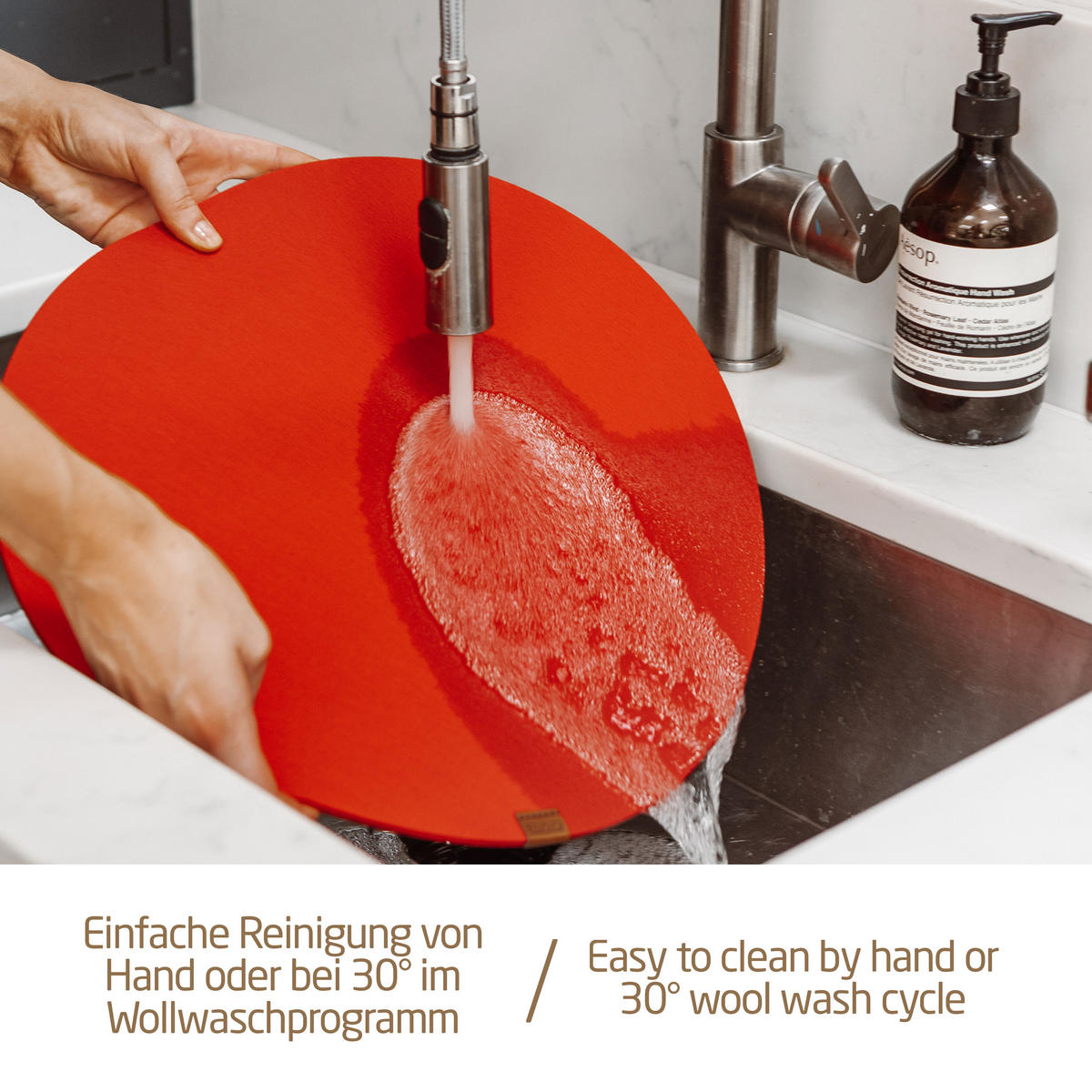 TISCHSETS Glasuntersetzer 12er-Set - Rot, Textil (37cm) - Miqio Design