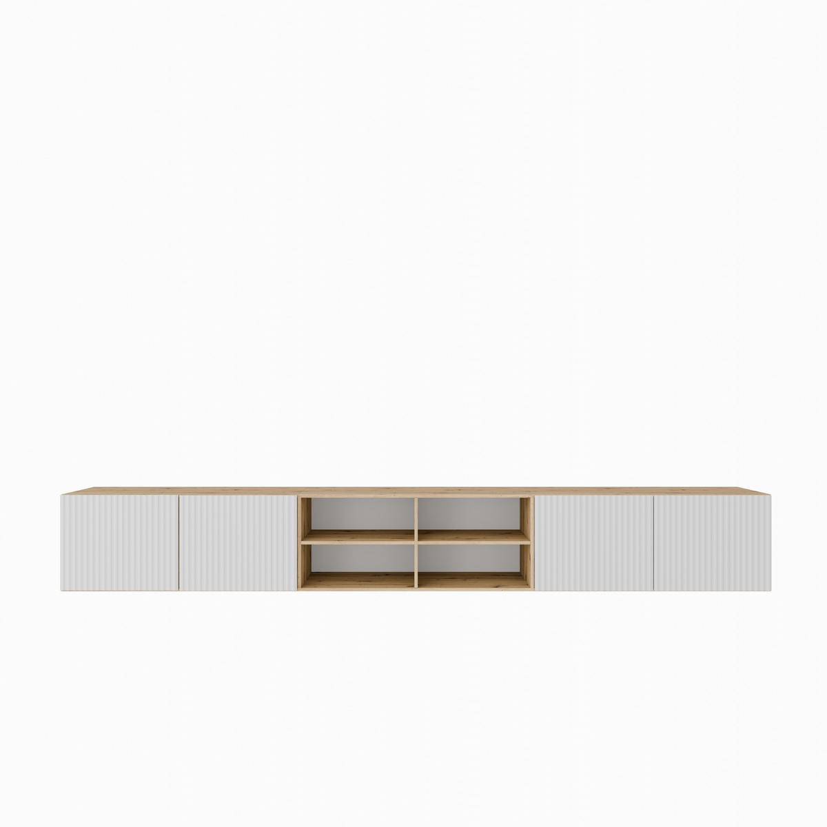 TV-SCHRANK Noe IV 300 cm, viertürig, artisan, weiß - Eiche Artisan/Weiß, Kunststoff (300/41/40cm) - Margaret Hadas24