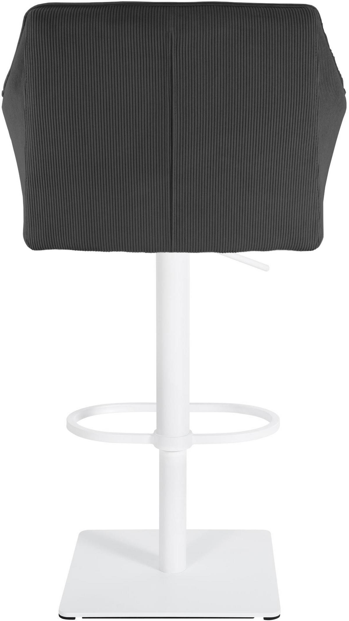 BARHOCKER Cord Dunkelgrau - Dunkelgrau/Weiß, Textil/Metall (64/88/45cm) - CLP