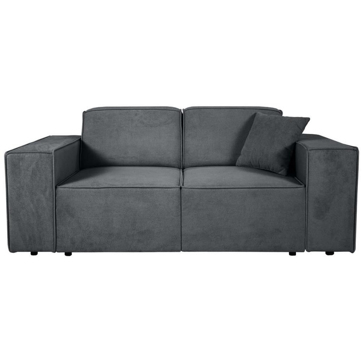 2-SITZER SOFA Pedro ohne Schlaffunktion dunkelgrau - Dunkelgrau/Schwarz, Textil (185/75/88cm) - Beautysofa
