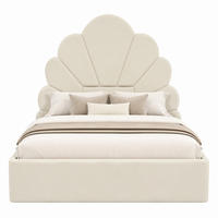 POLSTERBETT 90x200 cm Samt Beige Einzelbett - Beige, Metall (90/200cm) - Meubliv