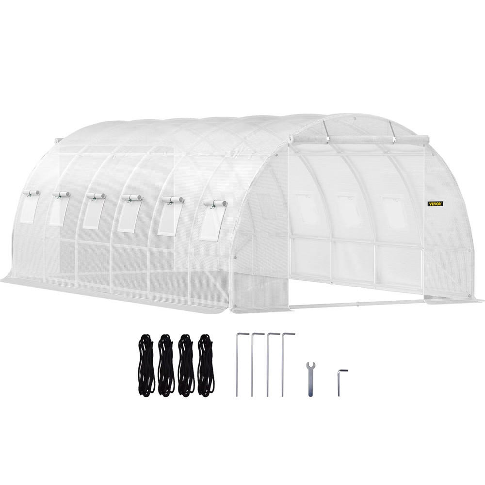 GEWÄCHSHAUS Stahl verzinkt 2 Türen 6x3x2,1 m - Weiß, Metall (300/210/600cm) - Kaket