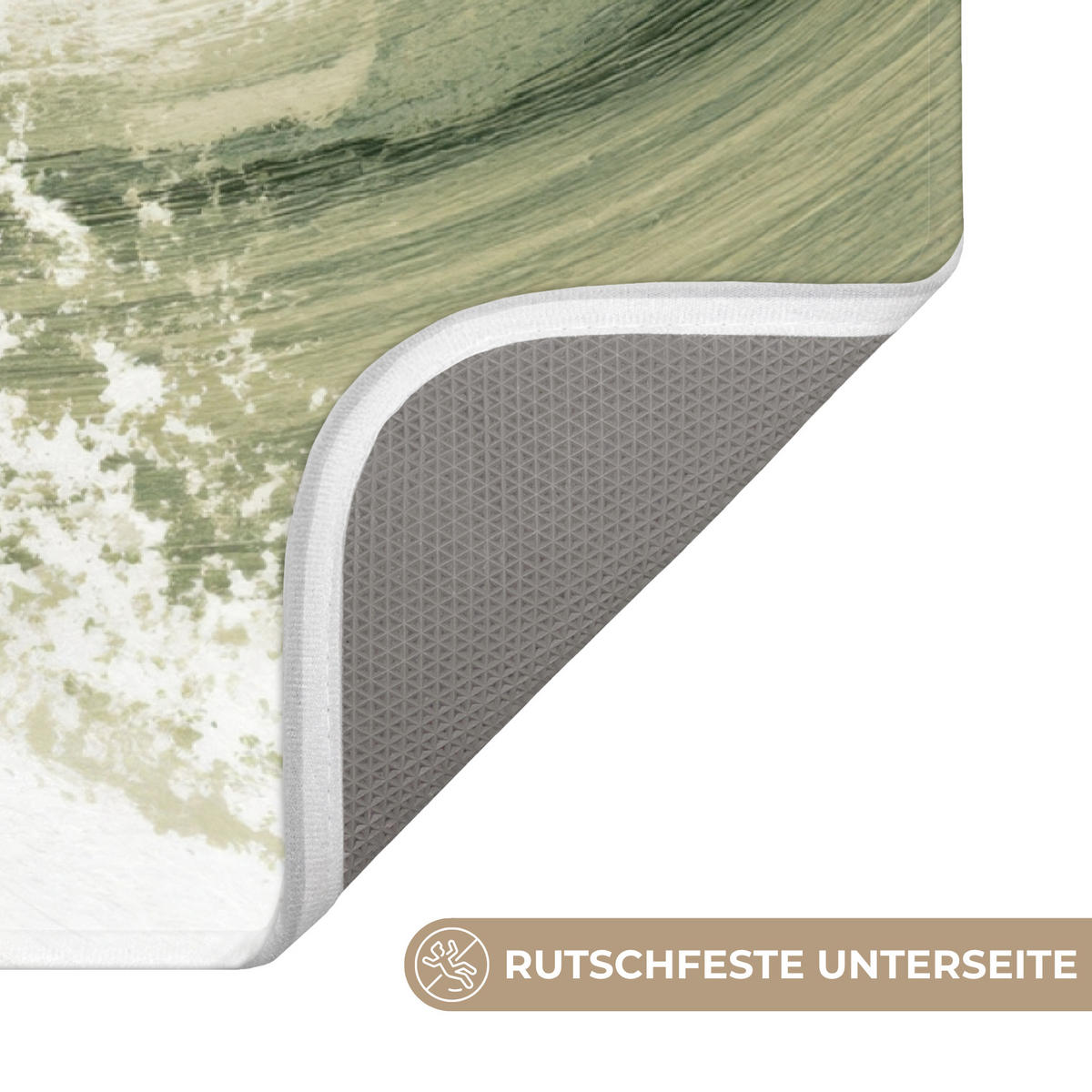 WC PŘEDLOŽKA Abstraktní - Tahy štětcem - Vlny - Zelená 40x60 cm - mátově zelená, textil/plast (40/1cm) - OnlyWow