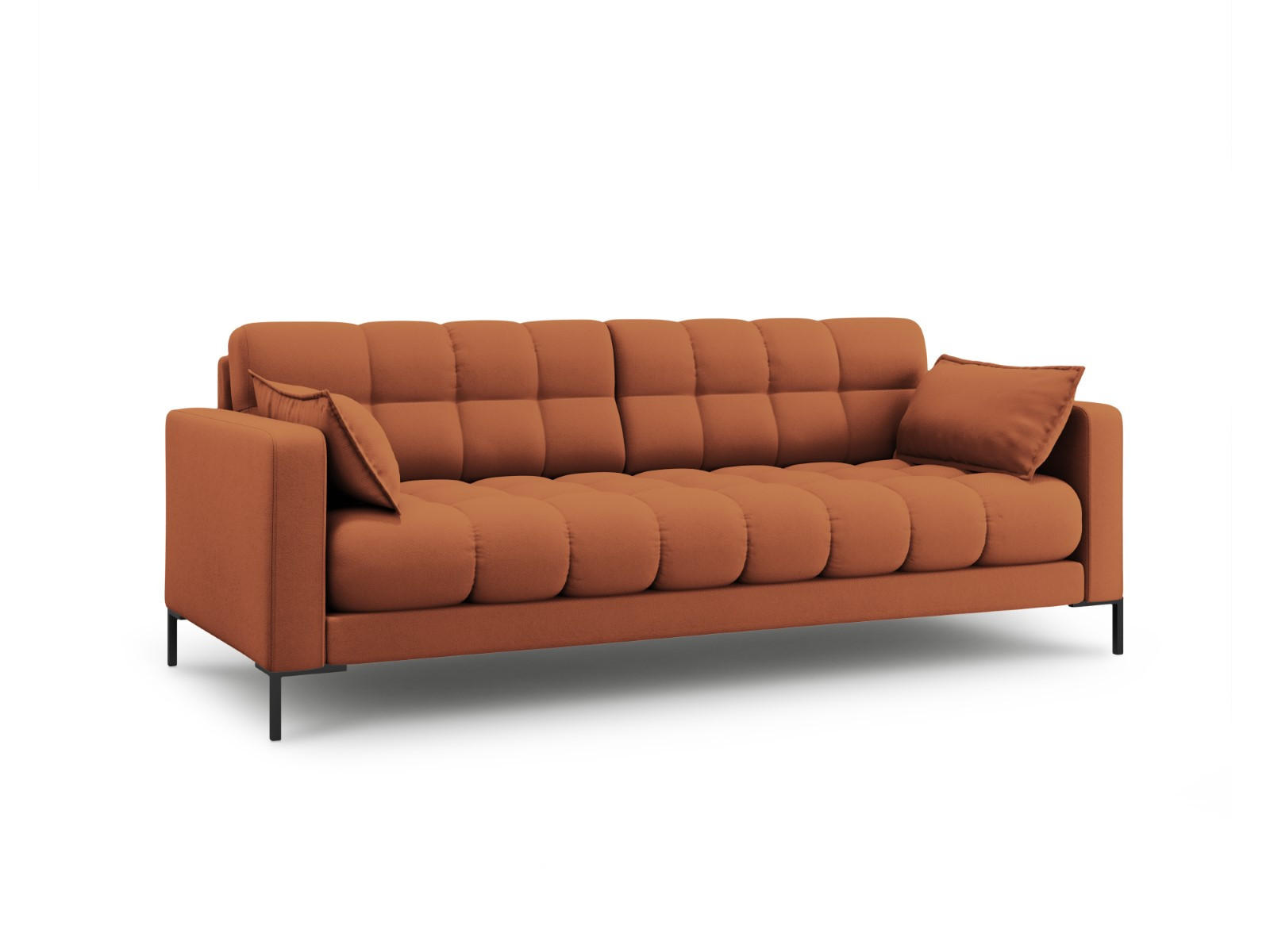 SOFA Mamaia aus strukturiertem Stoff ziegelstein 3 Sitzplätze - Braun, Textil (92/75/177cm) - Micadoni