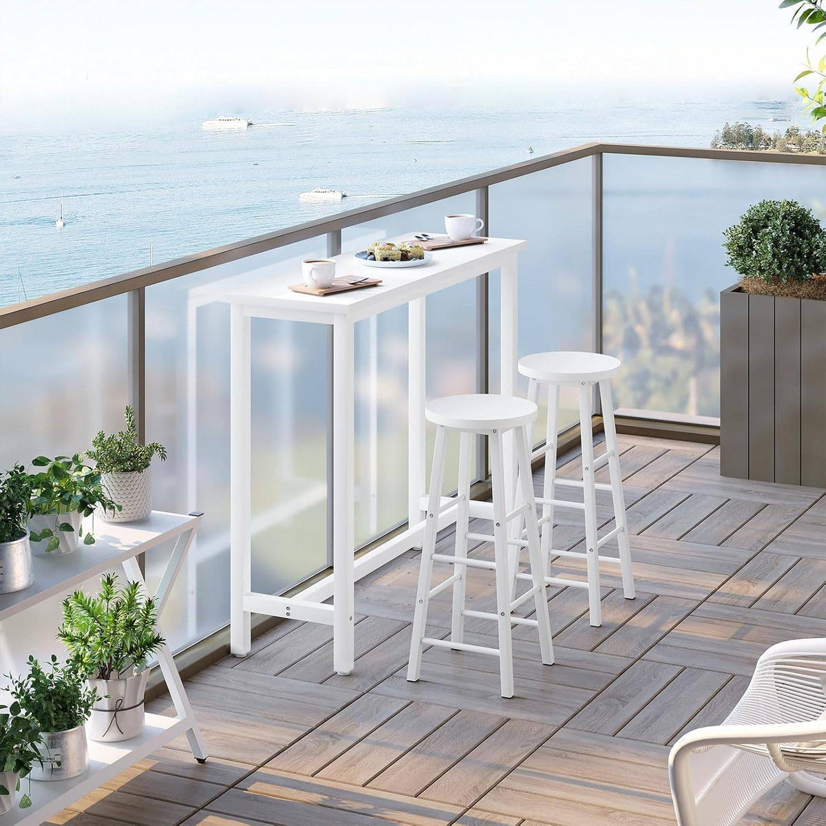 BARTISCH, Metallgestell, Tischplatte aus MDF, 120x100x40cm - Weiß, Holzwerkstoff/Metall (40/120/100cm) - Woltu