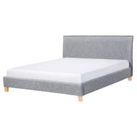 POLSTERBETT mit Lattenrost 160x200 cm Grau Sennez - Hellgrau, Textil (160/200cm) - Beliani