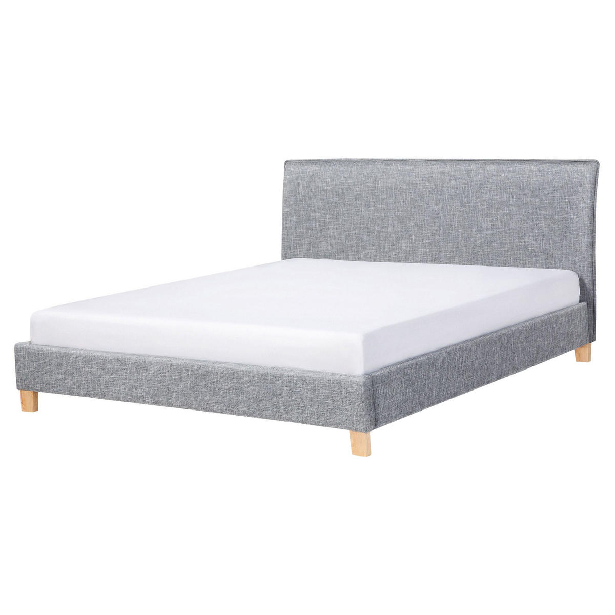 POLSTERBETT mit Lattenrost 160x200 cm Grau Sennez - Hellgrau, Textil (160/200cm) - Beliani