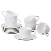 KAFFEETASSEN ALYA creme- weiß in Schieferoptik 12-tlg - Weiß, Keramik (15/21/17cm) - Mulex