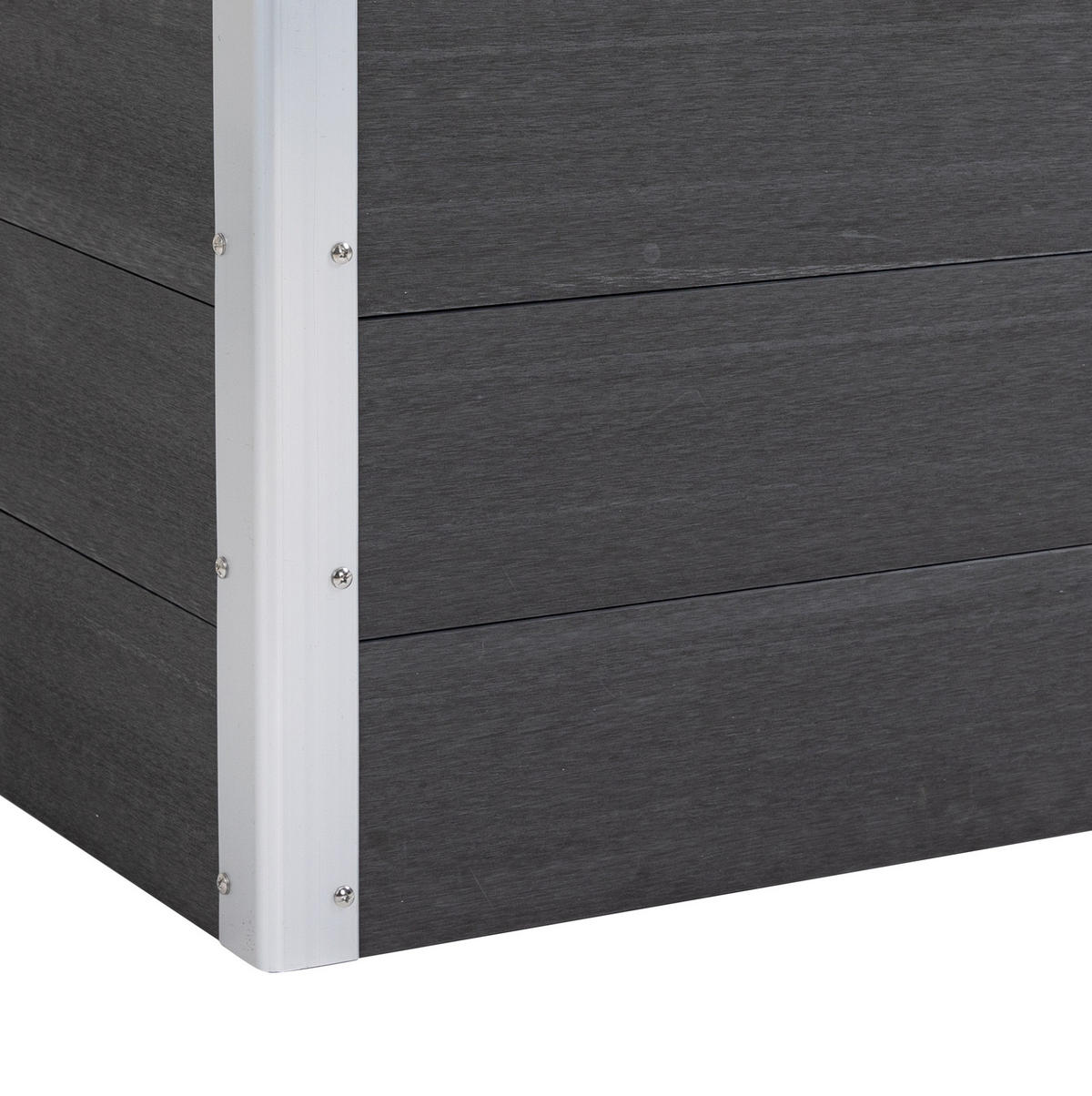 BLUMENKASTEN aus WPC & Aluminium 100x50x55,5cm in Grau ohne Boden - Grau, Metall (50/55.5/100cm) - Modfu