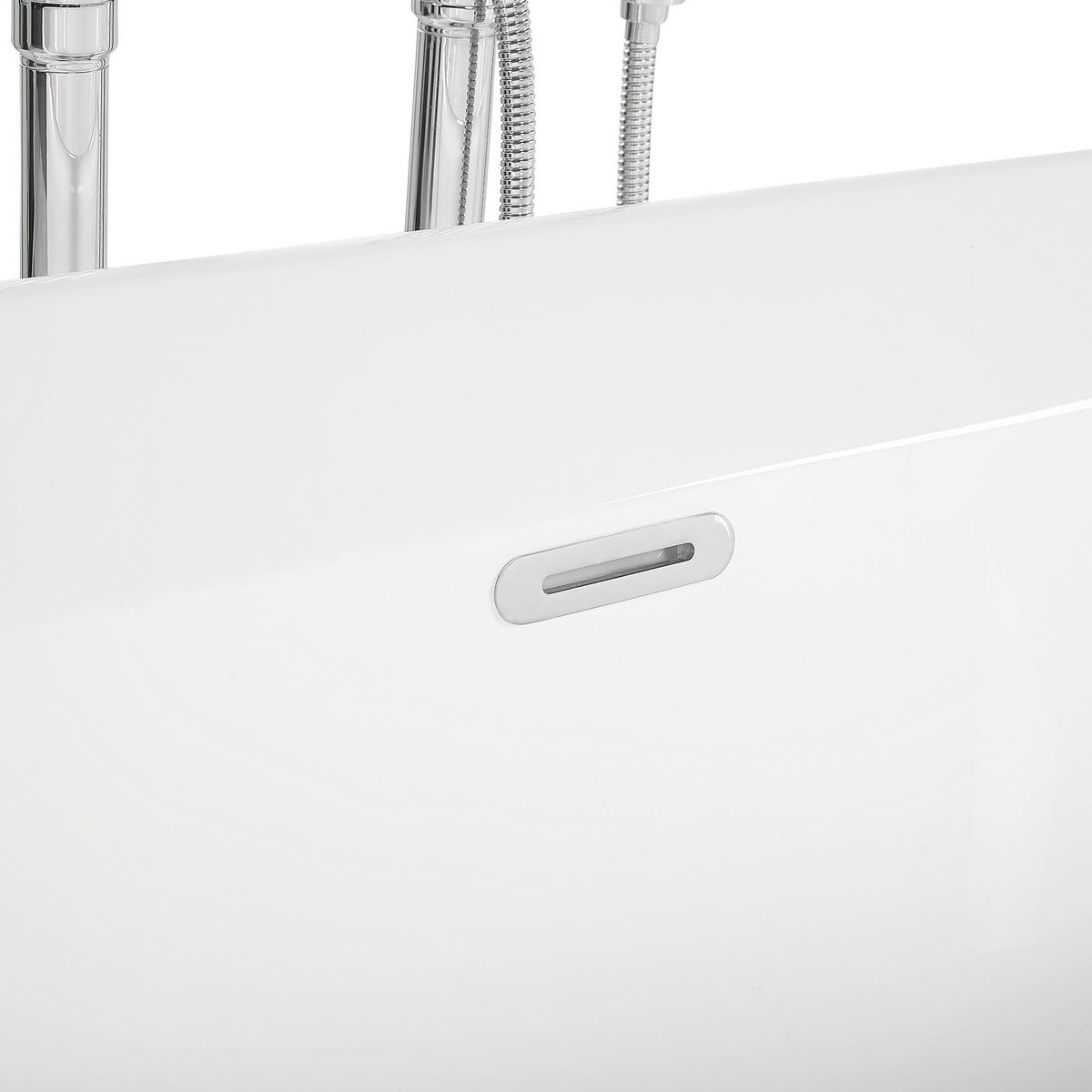 BADEWANNE FREISTEHEND 80x170x59 cm weiß Ovalle - Weiß, Kunststoff (80/59/170cm) - Beliani