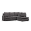ECKSOFA RECHTS MIT SCHLAFFUNKTION FORESTA, Cord - Dunkelgrau - Dunkelgrau, Textil (230/200cm) - Mebligo