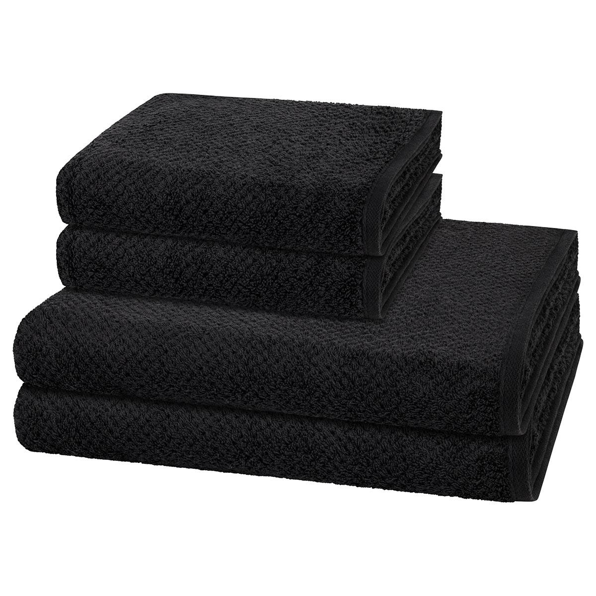 FROTTIERSET Pure 4-teilig - Dunkelgrau, Textil (50/100cm) - Cawö