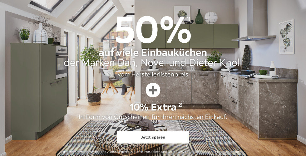 50% auf viele Einbauküchen