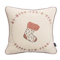 KISSENHÜLLE Festive Stocking 43x43 cm - Beige, Textil (43/1cm) - Dekoria