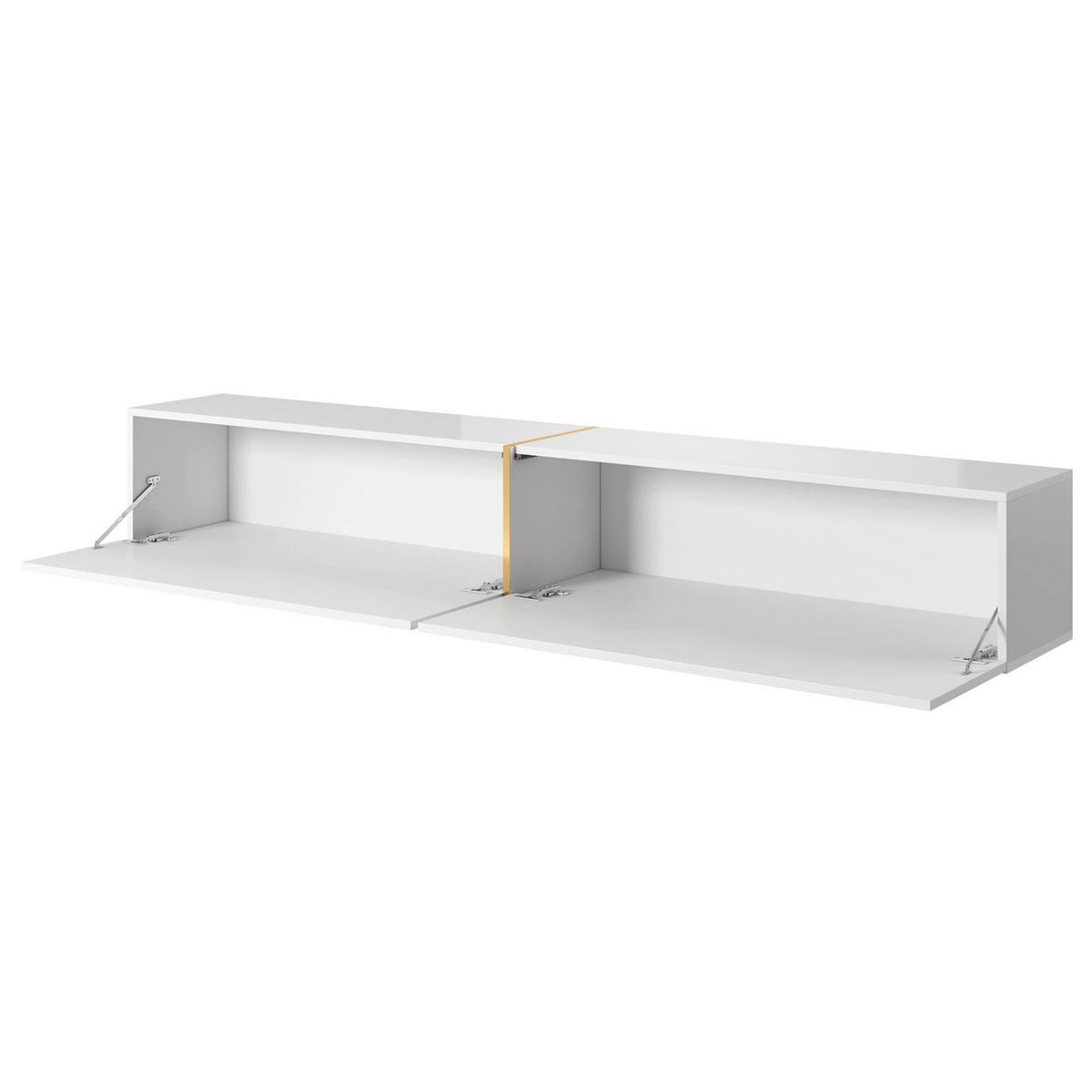 TV stolek Bisira bílý / zlatý 200/30/32 cm - bílá, kompozitní dřevo (200/30/31.6cm) - Selsey