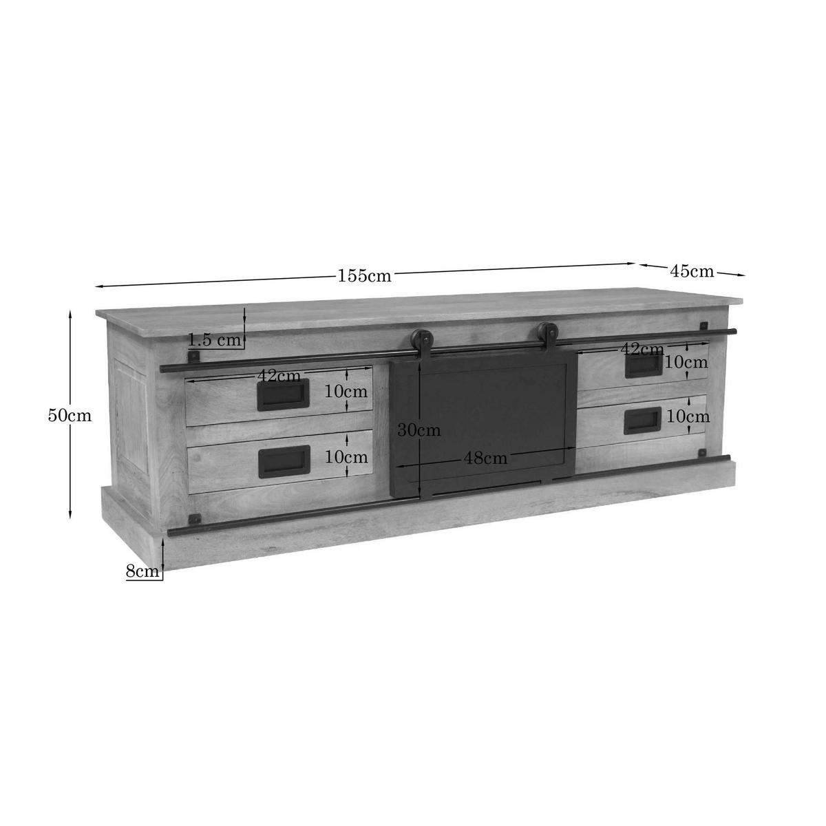 TV-MÖBEL Fresno Braun 45/155/50 cm - Braun, Holz (155/50/45cm) - Starfurn