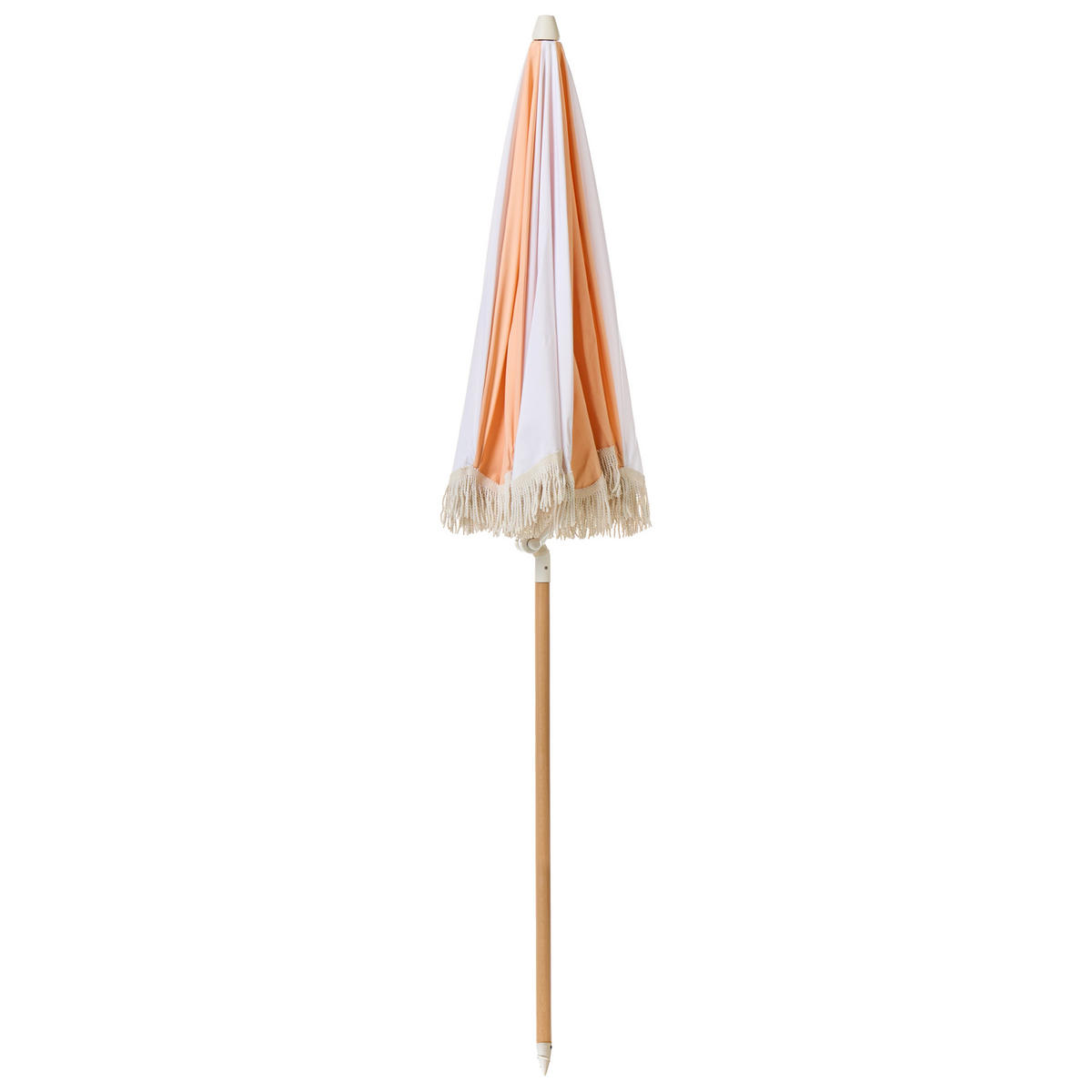SLUNEČNÍK 155 cm Oranžový Mondello - bílá/pomerančová, dřevo (155/155cm) - Beliani