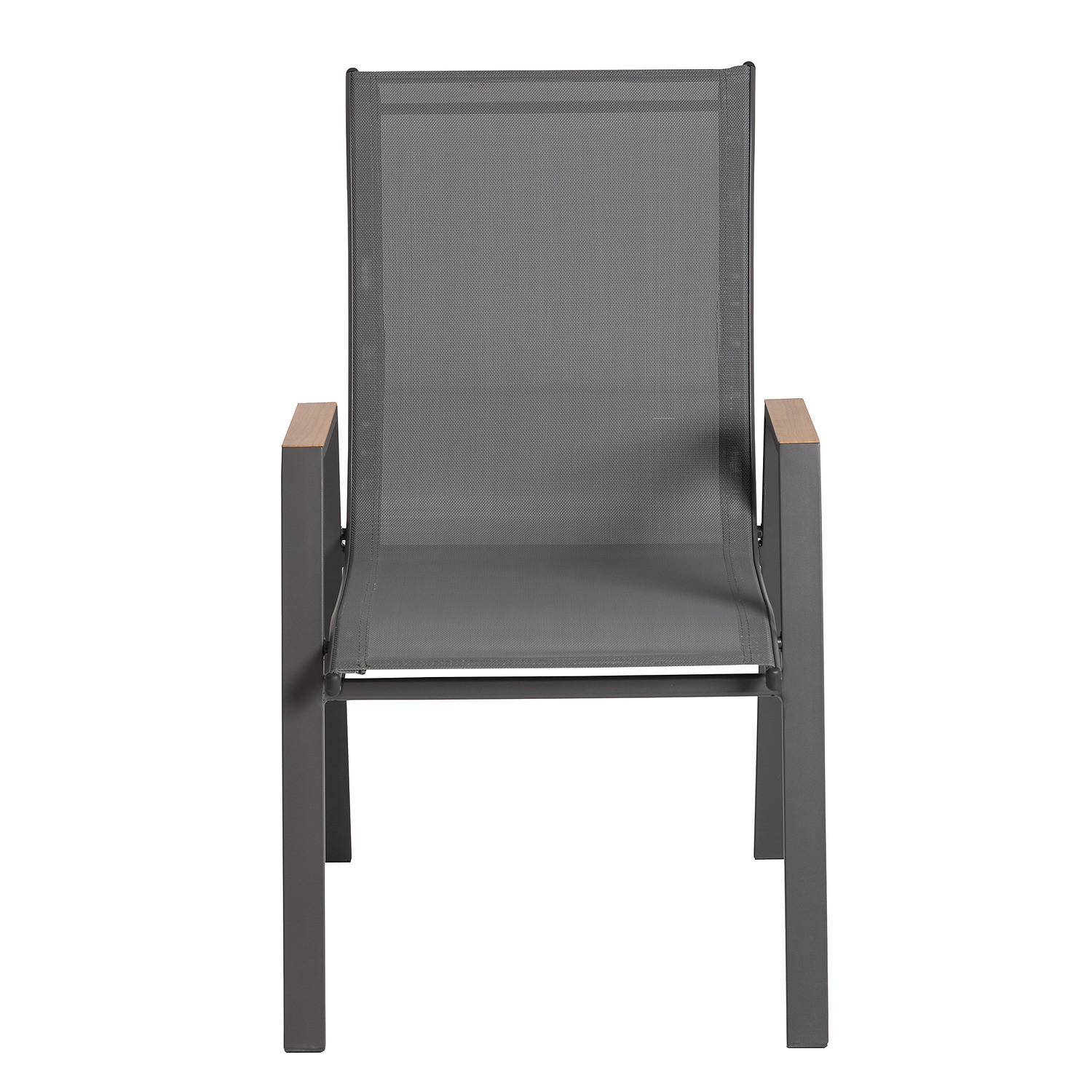 STAPELSTUHL - Stahl / Mischgewebe - Anthrazit - 2er-Set - Anthrazit/Braun, Textil/Metall (54/90/69cm) - home24