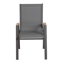 STAPELSTUHL - Stahl / Mischgewebe - Anthrazit - 2er-Set - Anthrazit/Braun, Textil/Metall (54/90/69cm) - home24