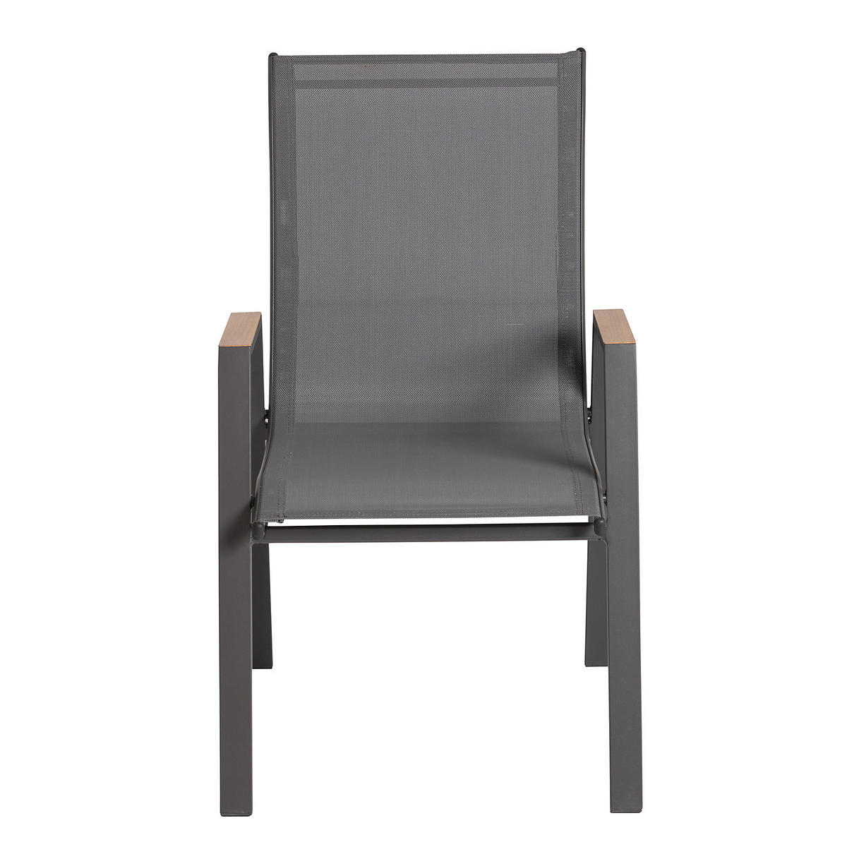 STAPELSTUHL - Stahl / Mischgewebe - Anthrazit - 2er-Set - Anthrazit/Braun, Textil/Metall (54/90/69cm) - home24