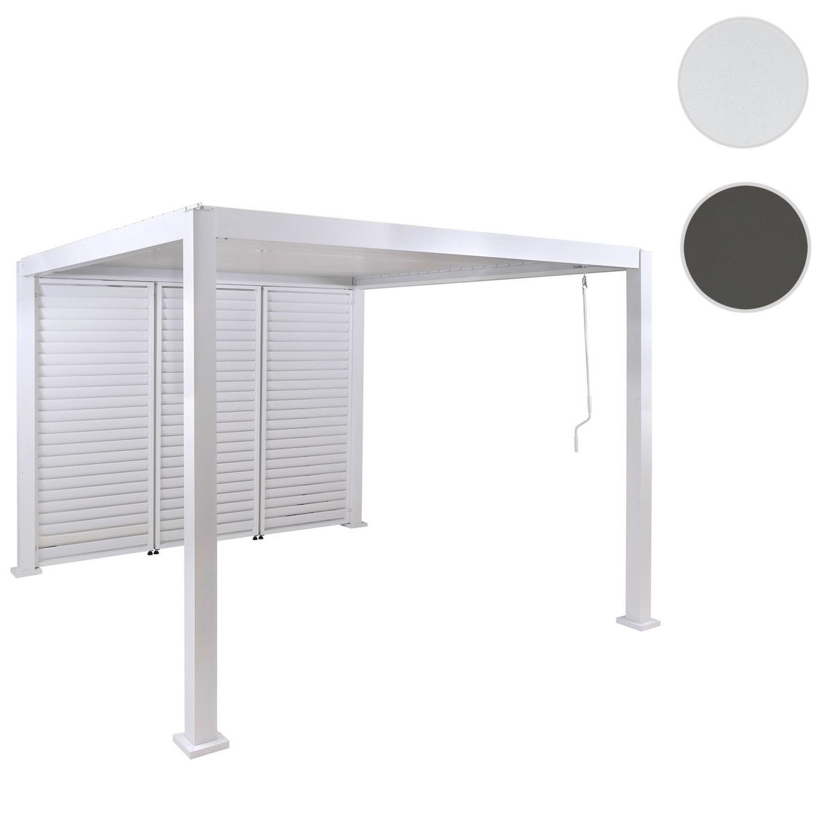 PERGOLA 3x Lamellenwand 235x300x300cm Weiß - Weiß, Metall (300/235/300cm) - BERLINLODGE
