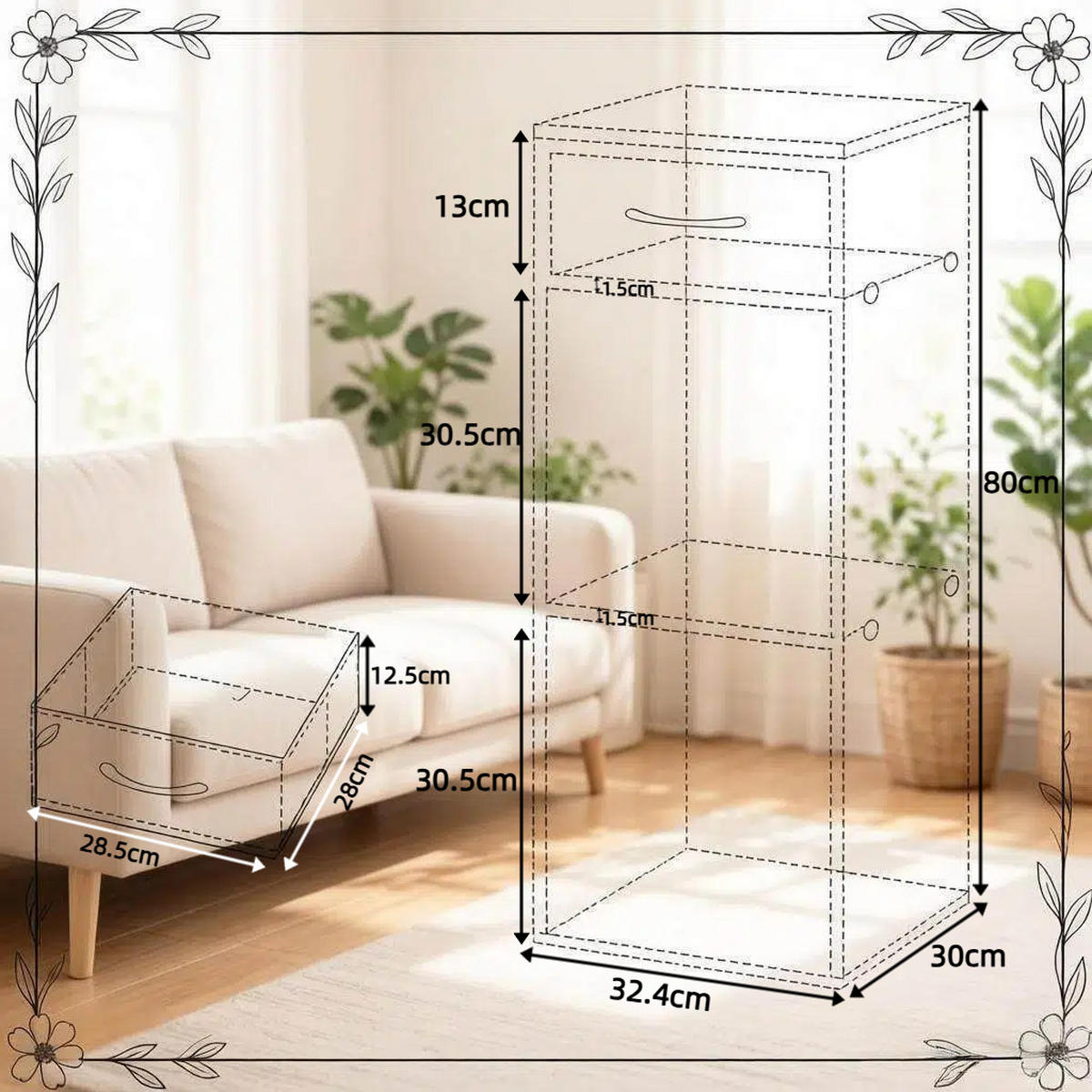 BÜCHERREGAL Grau/Weiß 1 Schublade und 2 offene Fächer 32/30/80 cm - Grau, Holzwerkstoff (32.4/80/30cm) - PANGIVO