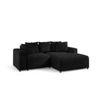ECKSOFA Megan Xs In Stoff Poso - Schwarz, Holzwerkstoff/Textil (240/165cm) - Fun Möbel