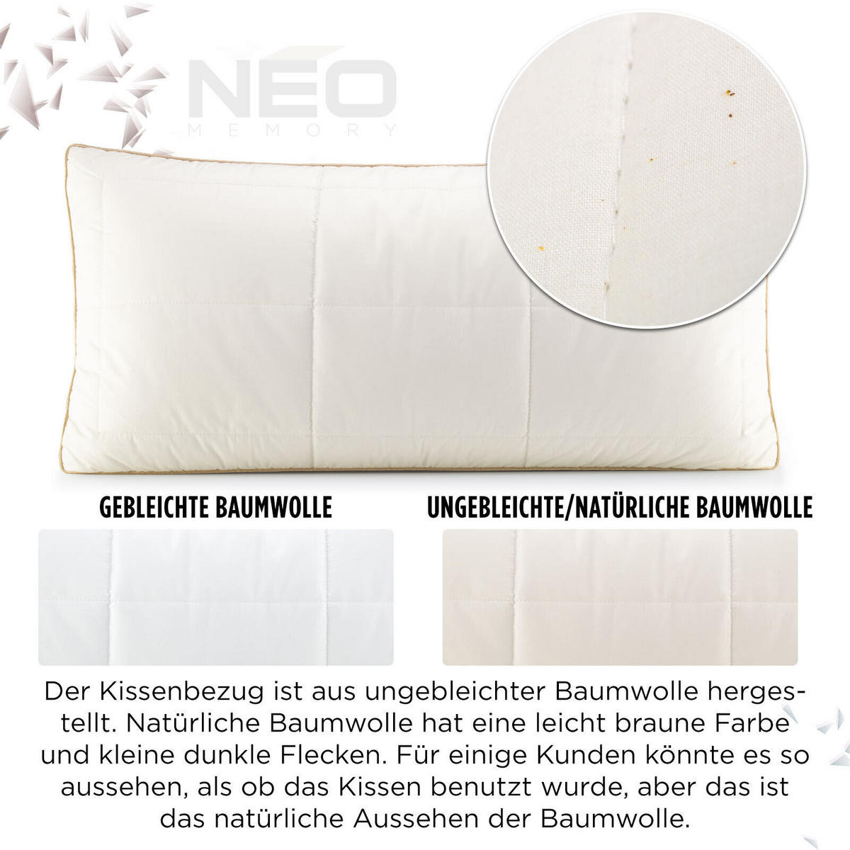 KOPFKISSEN NEO Microfaser Weiß 40×80 - Weiß, Textil (80/40cm) - Vitapur