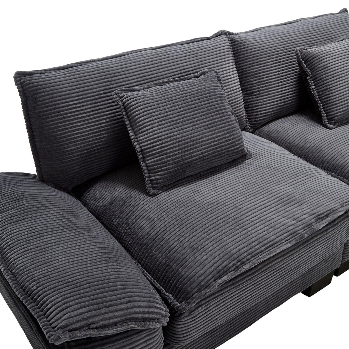 SOFA 2-Sitzer mit tiefem Sitz 224 x 81 x 81 cm Velvet Dark Gray - Dunkelgrau, Kunststoff (224/81/81cm) - Meubliv