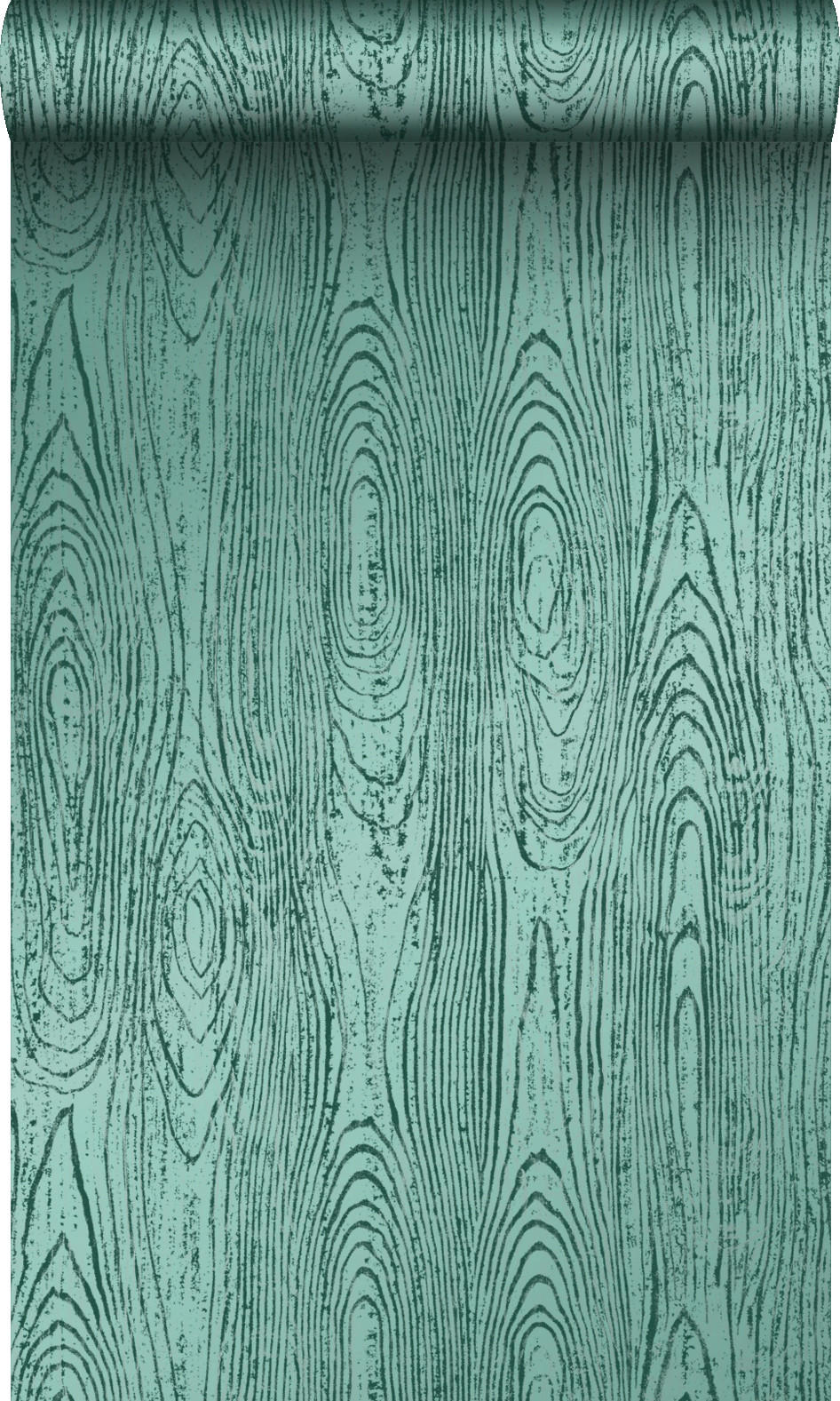 TAPETE Holz-Optik 53 cm x 10.05 m - Grün, Papier (53/1000cm) - Origin Wallcoverings