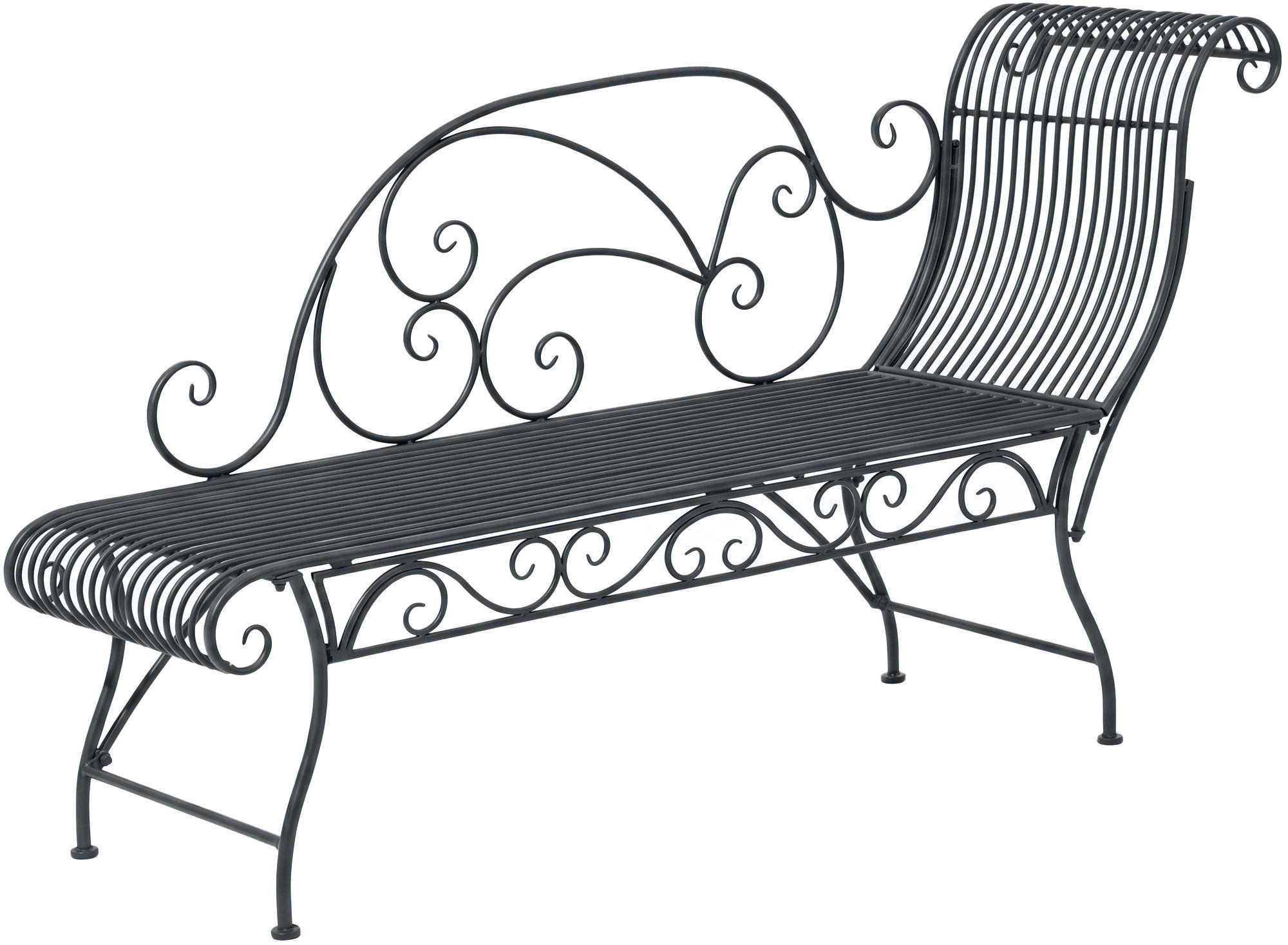 GARTENLIEGE Metall Anthrazit - Anthrazit, Metall (156/78/46cm) - CLP