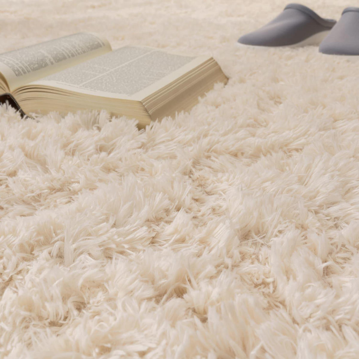 HOCHFLORTEPPICH 160/160 cm Silky 591 - Creme, Kunststoff (160/160cm) - Paco Home