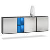 SIDEBOARD Cuba Türen in Hellgrau seidenmatt - Greige, Holzwerkstoff (182/53/35cm) - Vladon