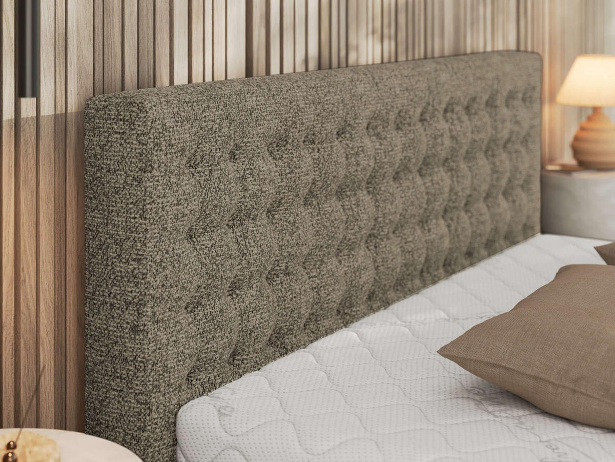 POLSTERBETT PAVO CLASSIC 140/200 - Grau Strukture - Multipocket-Matratze - Grau, Textil (140/200cm) - MKS