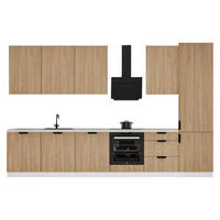KÜCHENZEILE 360 cm - Sorento KS2-M360 - in Sonoma Eiche / Weiß - Schwarz/Weiß, Holz (360/247/58cm)