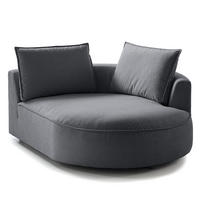 OTTOMANE - modular - Schwarz/Grau, Kunststoff/Textil (126/82/154cm) - home24