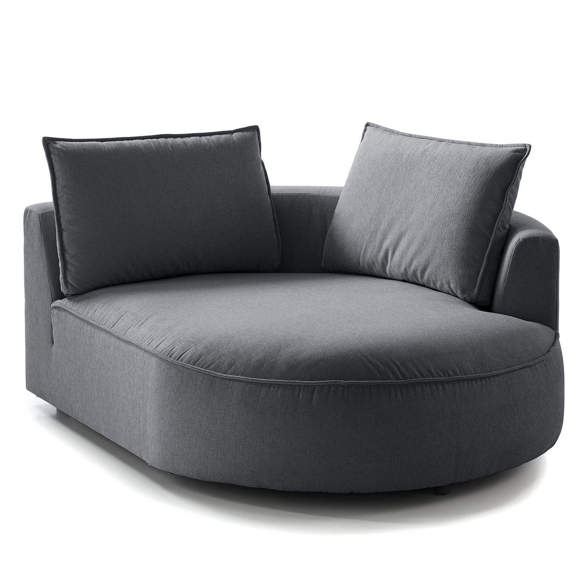 OTTOMANE - modular - Schwarz/Grau, Kunststoff/Textil (126/82/154cm) - home24