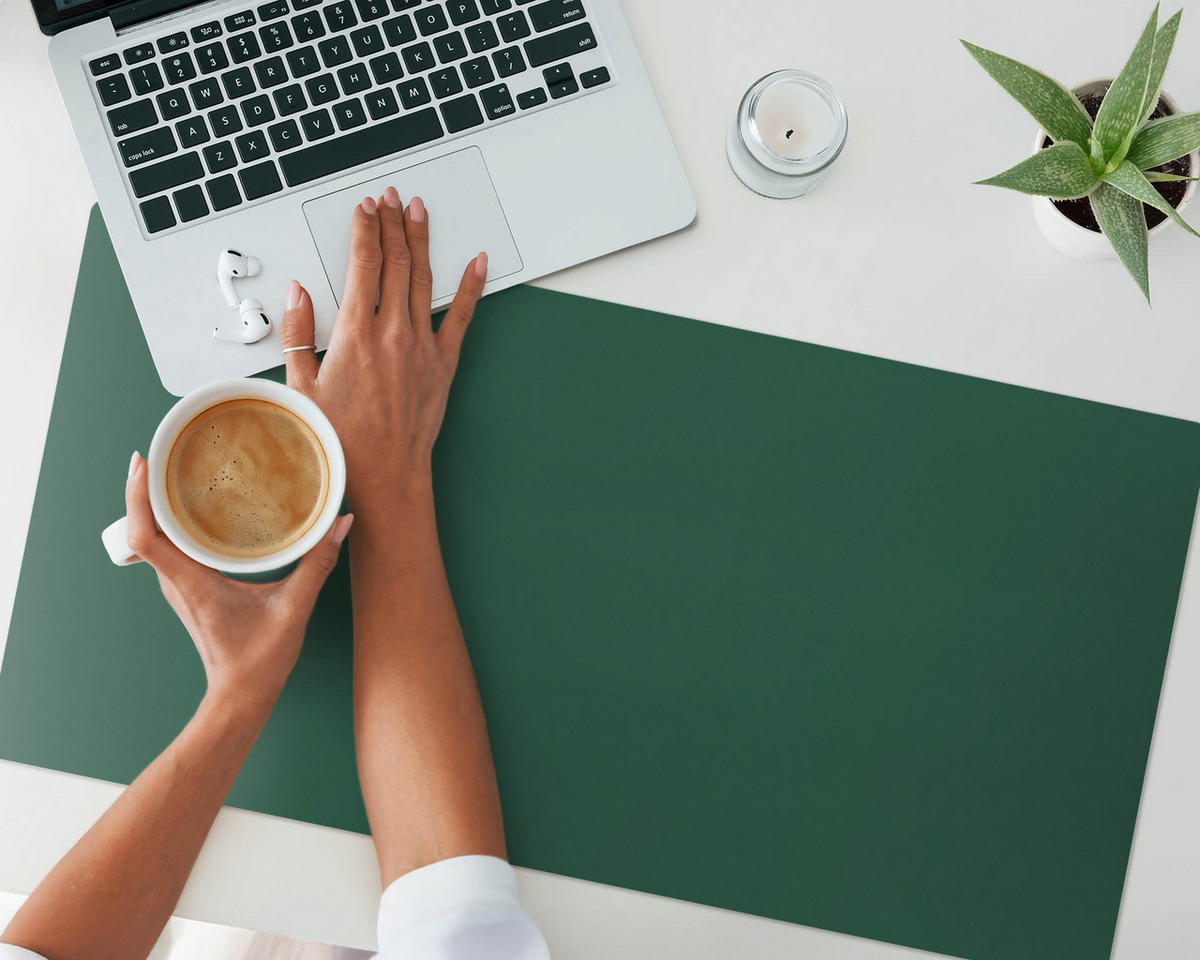 SCHREIBTISCHUNTERLAGE 90x45 cm Grün - Salbeigrün, Kunststoff (90/45/1.6cm) - Wallfluent