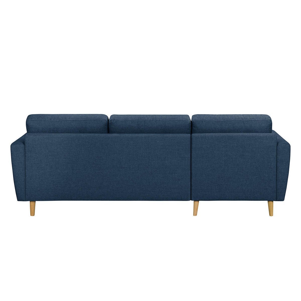 ECKSOFA mit Longchair - Hellbraun/Blau, Holz/Textil (233/148cm) - home24