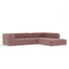 ECKSOFA Cosimo Rosa Samtstoff - Schwarz/Rosa, Holz/Holzwerkstoff (325/228cm) - Maison de Reve