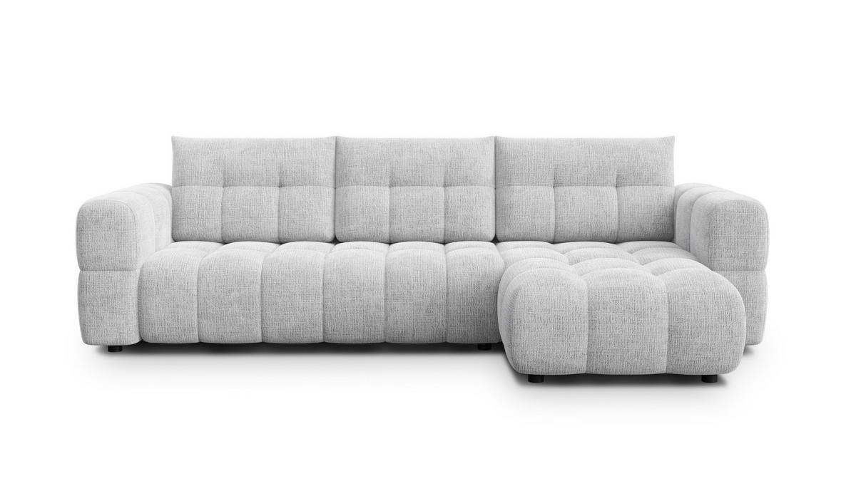 ECKSOFA CLOUDI 4-Sitzer rechts, hellgrau - Hellgrau/Schwarz, Holz/Textil (294/160cm) - Courtois Laville