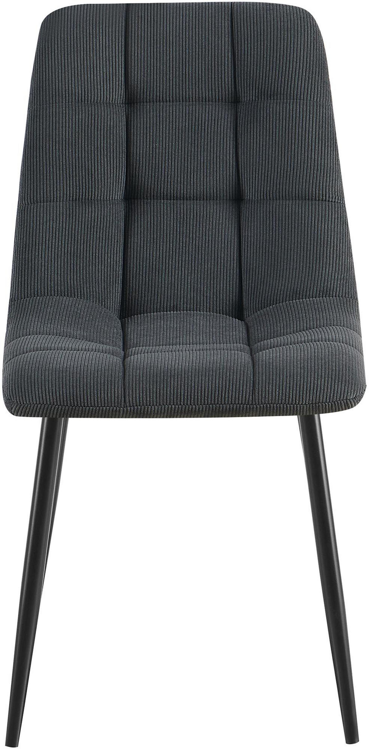 ESSZIMMERSTUHL 2er Set Fanor Cord Schwarz Wohnzimmerstuhl - Schwarz, Textil (45/84/55cm) - DELUKE