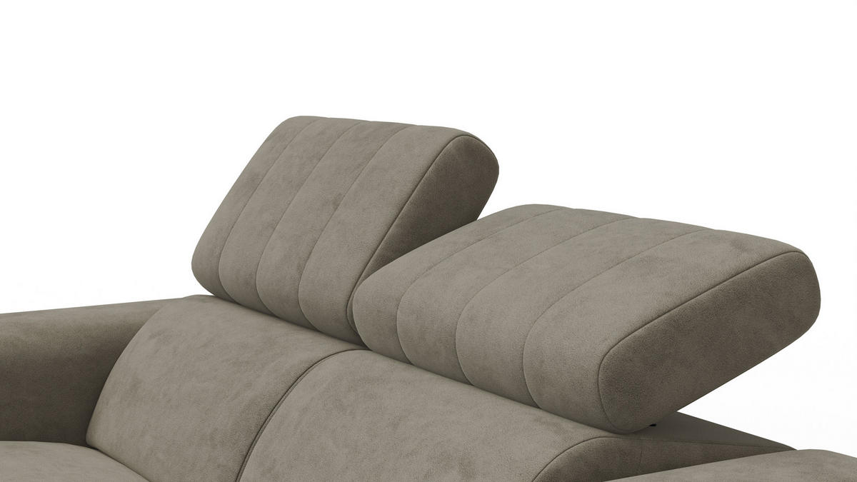 RELAXSOFA NORDEL 2-Sitzer, dunkles beige - Beige/Schwarz, Holz/Textil (150/80/105cm) - Courtois Laville
