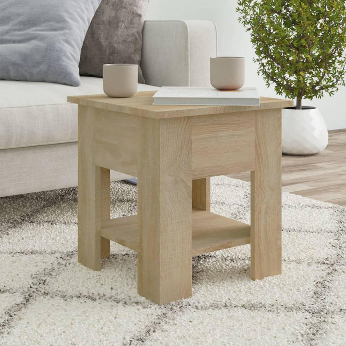 COUCHTISCH Sonoma-Eiche 40x40x42 cm Holzwerkstoff - Braun, Holzwerkstoff (40/40/42cm) - furnicato