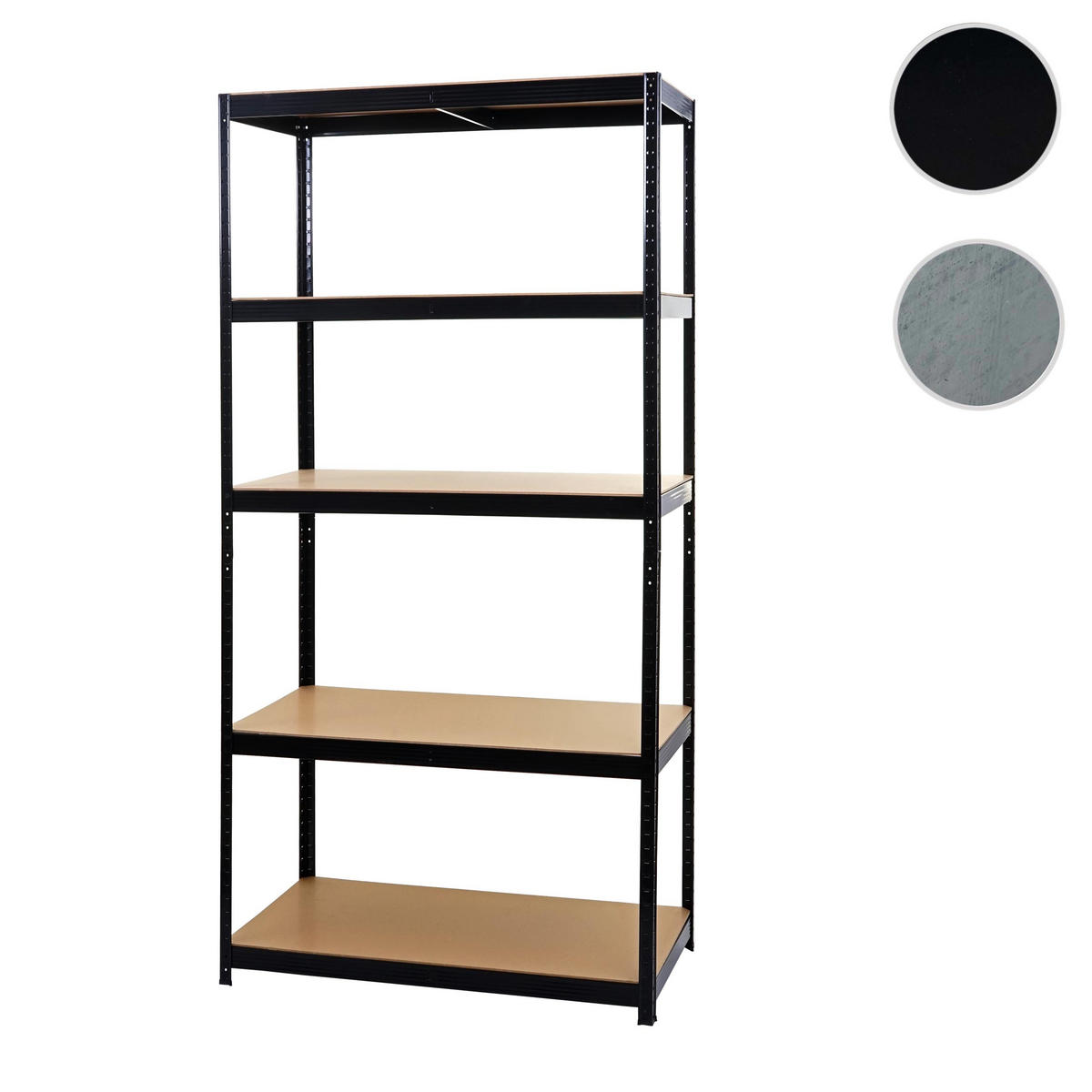 SCHWERLASTREGAL Schwarz, Braun - Schwarz/Braun, Metall (101/200/61cm) - MCW